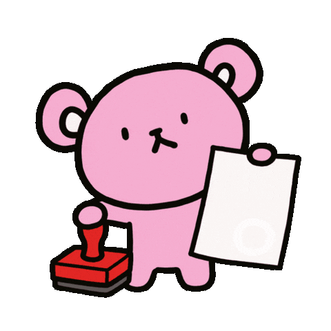 Pink Bear Yes Sticker
