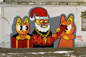 Cat Christmas GIF by @gallegoseba