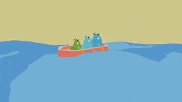 Frog Rowing GIF by Danielle Chenette