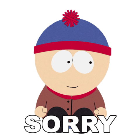Sorry Stan Marsh Sticker by South Park