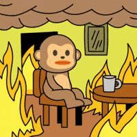 This Is Fine GIF by Wise Monkey Meme