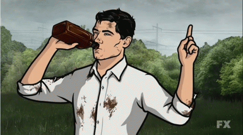 Image result for archer drinking gif