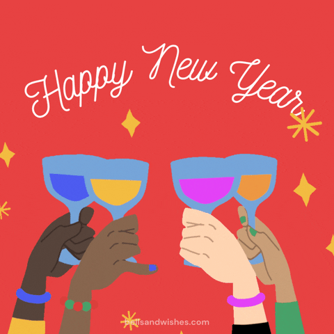 New Year Cheers GIF by Bells and Wishes