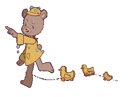 Bear Raining Sticker