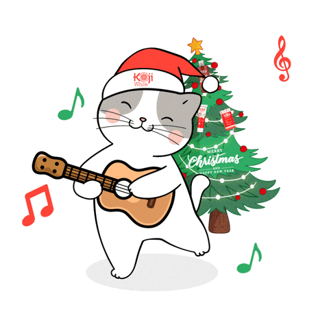 kojiwhite happy music cat christmas GIF
