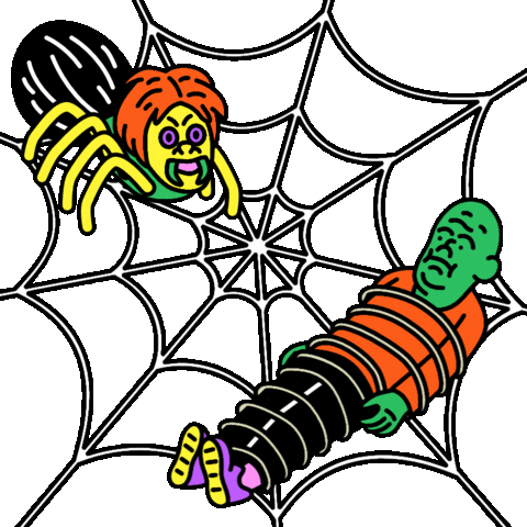Spider Web Trash Sticker by James Clapham