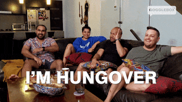 Hangover Watching Tv GIF by Gogglebox Australia