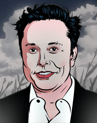 Elon Musk Portrait GIF by PEEKASSO