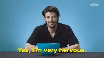Nervous Grant Gustin GIF by BuzzFeed