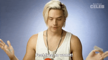 Dylan Sprouse Vomit GIF by BuzzFeed