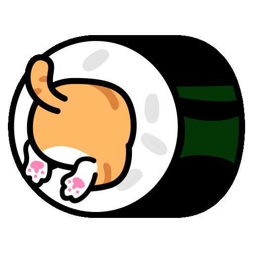 Sushi Roll Cat Sticker by Lord Tofu Animation