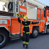 Happy Firefighter GIF by Stadinbrankkari