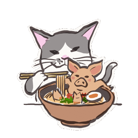 猫 猪 Sticker by 河童堂