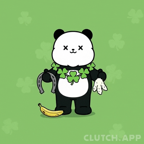 St Patricks Day Good Luck GIF by Kanpai Pandas