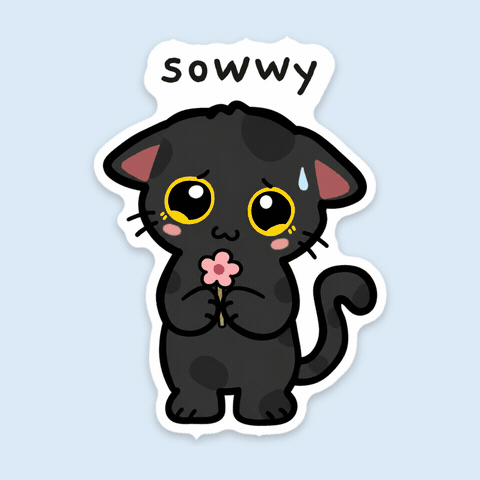 Sorry Black Cat GIF by Dicey Together