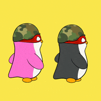 Marching World War 2 GIF by Pudgy Penguins