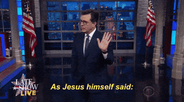 stephen colbert get out of my pizza parlor you queers GIF by The Late Show With Stephen Colbert