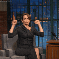Tina Fey Happy Dance GIF by Late Night with Seth Meyers