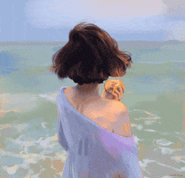 Beach Hair Blowing GIF by Jenny Yu