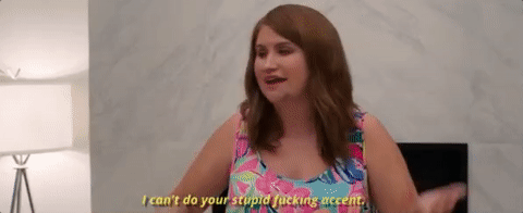 jillian bell i cant do your stupid fucking accent GIF by Rough Night Movie
