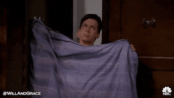 jack mcfarland bed sheet GIF by Will & Grace