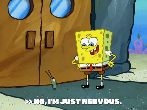 spongebob nervous gif