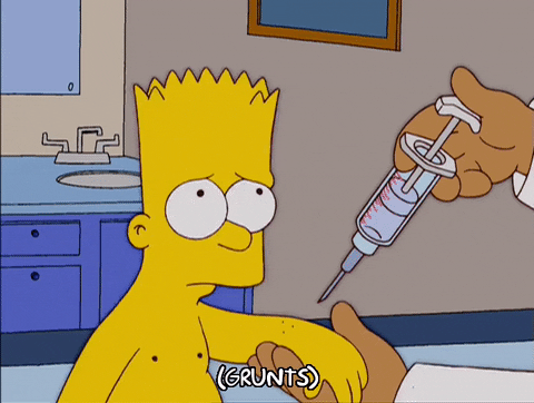 Bart Simpsons gets injection