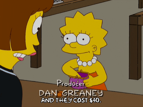 Lisa Simpson sin dinero en su bolso