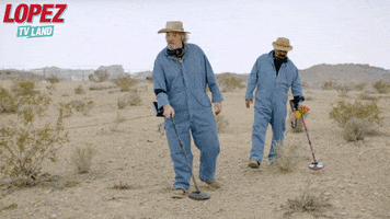 tv land metal detector GIF by Lopez on TV Land