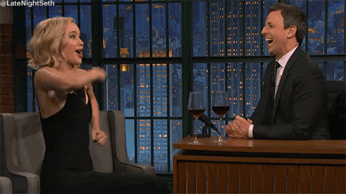 jennifer lawrence running GIF by Late Night with Seth Meyers