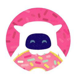 musio yummy eating robot donut GIF