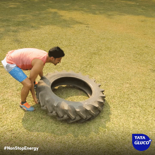 tataglucoplus non stop energy tyre pushing GIF