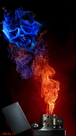 DennisMD #halloween #flaming skull lighter GIF