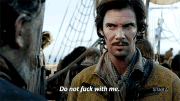serious black sails GIF by STARZ