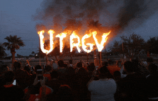 utrgv burning letters GIF by The University of Texas Rio Grande Valley