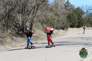 longboarding skateboard race GIF