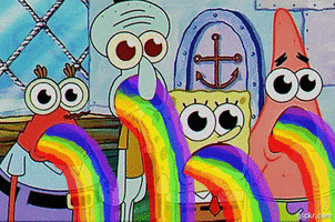 lenderyk rainbow spongebob puke rainbow GIF