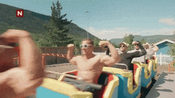 gageba funny flex gains rollercoaster GIF