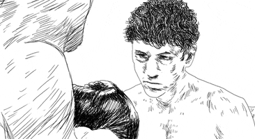 giovannimurolo fight animation black and white punch GIF