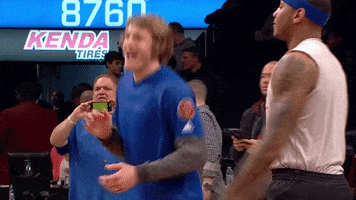 Jumping Up And Down New York Knicks GIF by NBA
