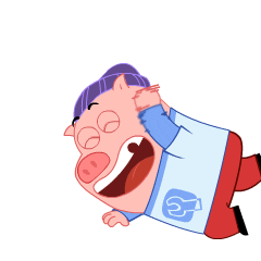 Laughing pig comedy lol Sticker by P. King Duckling