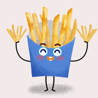 Happy French Fries GIF by Sylvia Boomer Yang