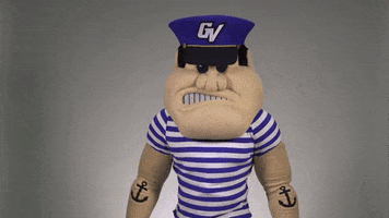 louie the laker laughing GIF by Grand Valley State University
