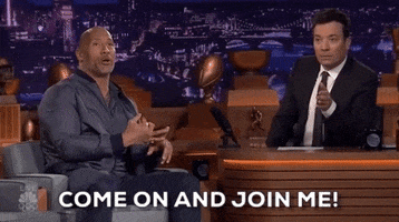 Come On And Join Me The Rock GIF by The Tonight Show Starring Jimmy Fallon