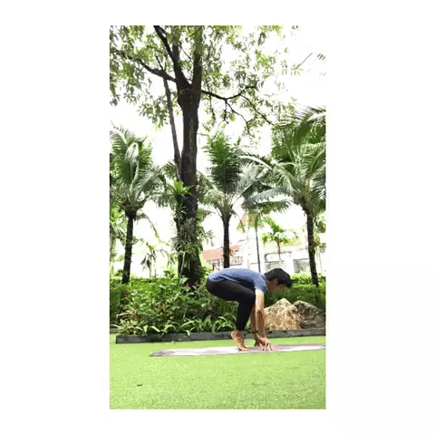 yogawithbank yoga handstand bakasana GIF