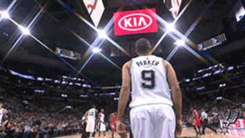 jumping up and down tony parker GIF by San Antonio Spurs
