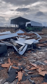 Emergency Officials Show Storm Damage After 'Possible Tornado' Passes Through Mississippi