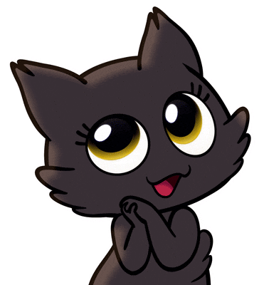Im Cute Black Cat Sticker by Créu Cat