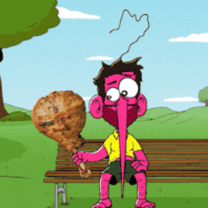Pink Man Eating GIF by PFINNEY