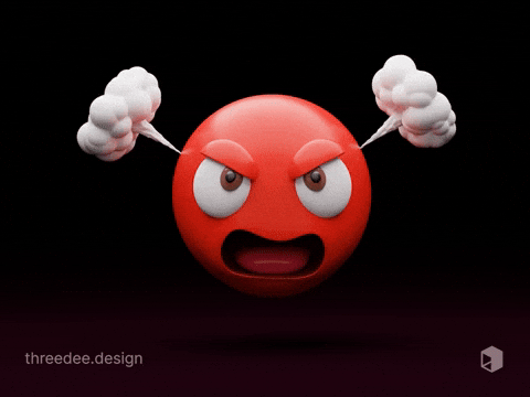 angry face emoticon with steam